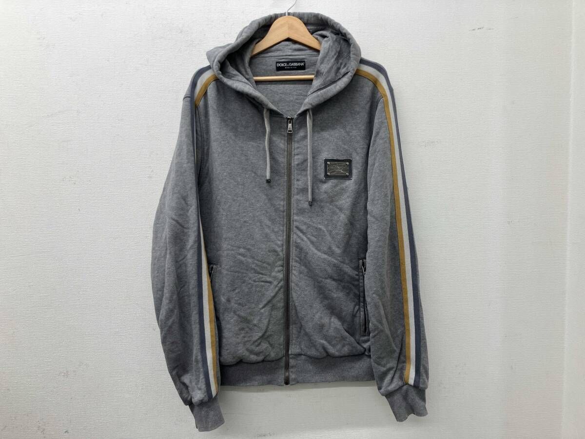 DOLCE&GABBANA ドルチェ&ガッバーナ GYM COLLECTION イタリアンパーカー サイズ54 グレー 春秋冬