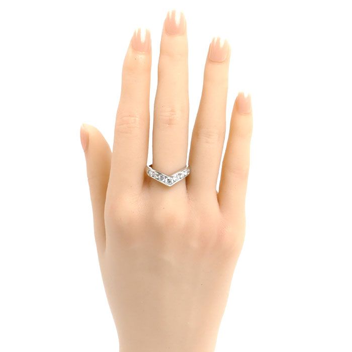 Pt900プラチナ リング・指輪 ダイヤモンド1.04ct 16号 5.9g V字
