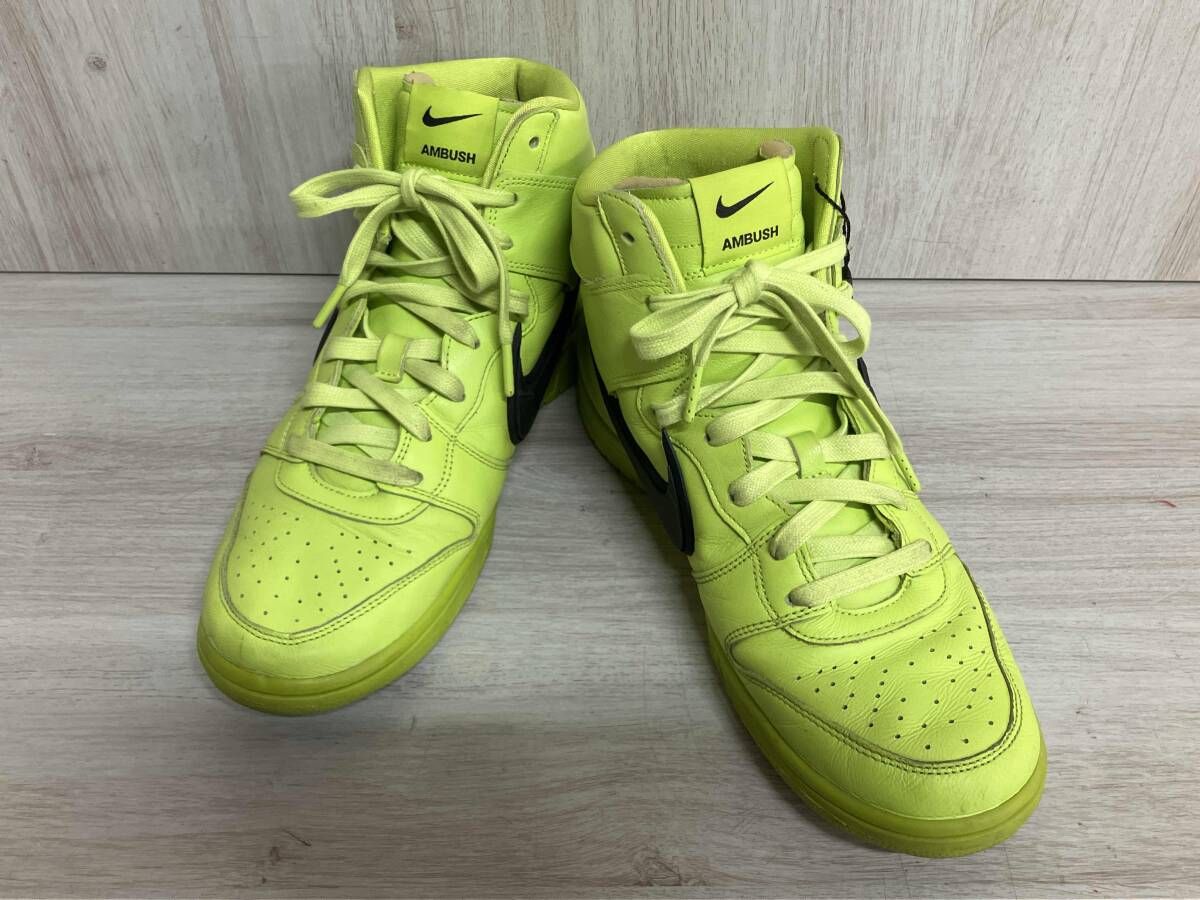 NIKEナイキ AMBUSH DUNK HIGH FLASH LIME スニーカー CU7544-300 27.5cm 各所汚れ有り