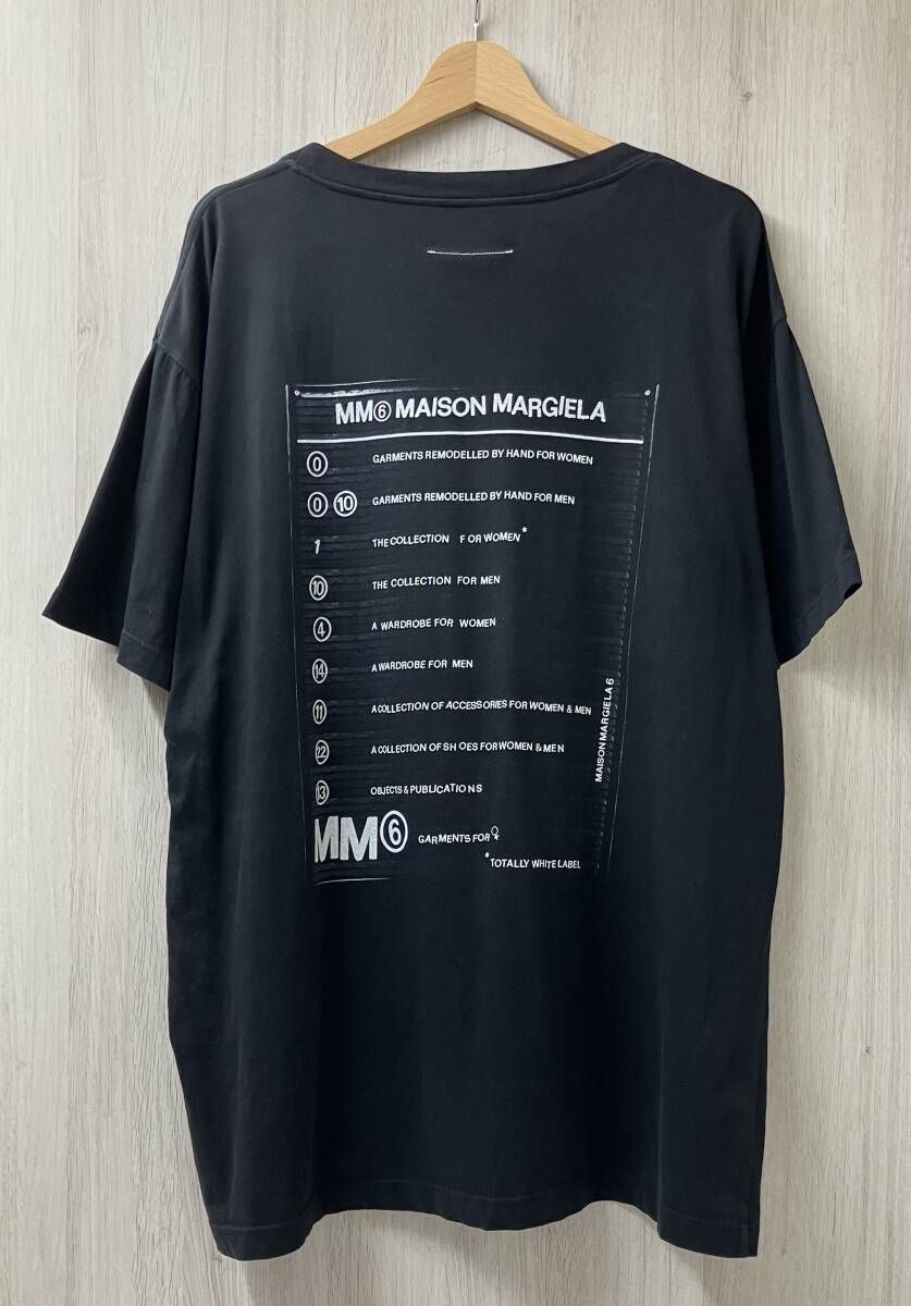 MM6 Maison Margiela エムエムシックス メゾンマルジェラ S52GC0150 バック プリントロゴ オーバーサイズ 半袖Tシャツ サイズM ブラック