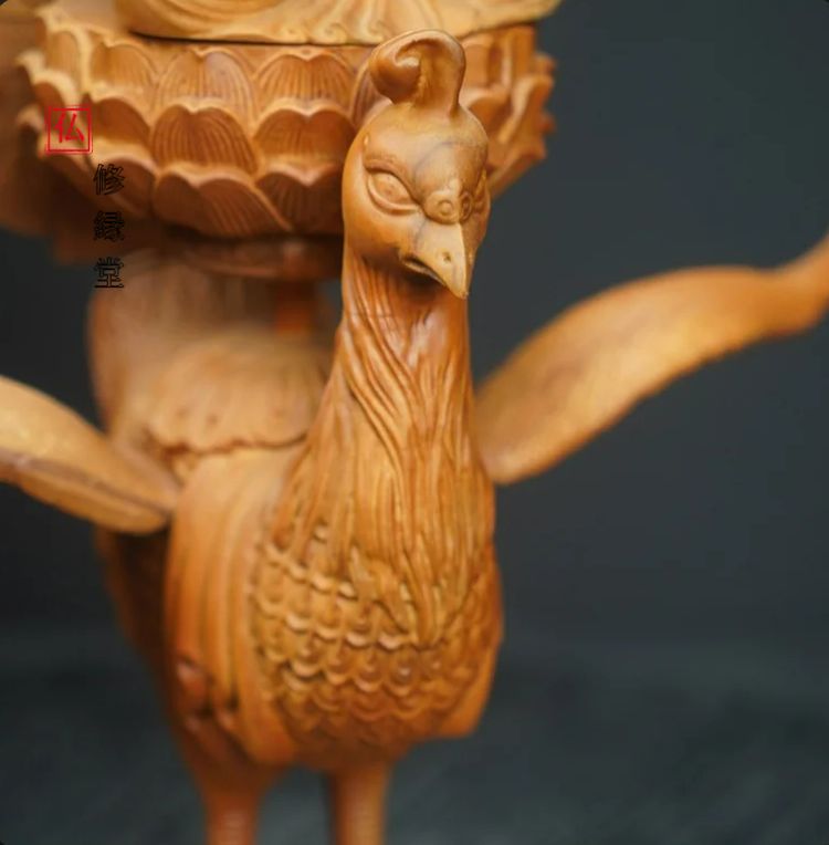 修縁堂】新品！希少品！木彫仏教 精密彫刻 仏師で仕上げ品 孔雀明王