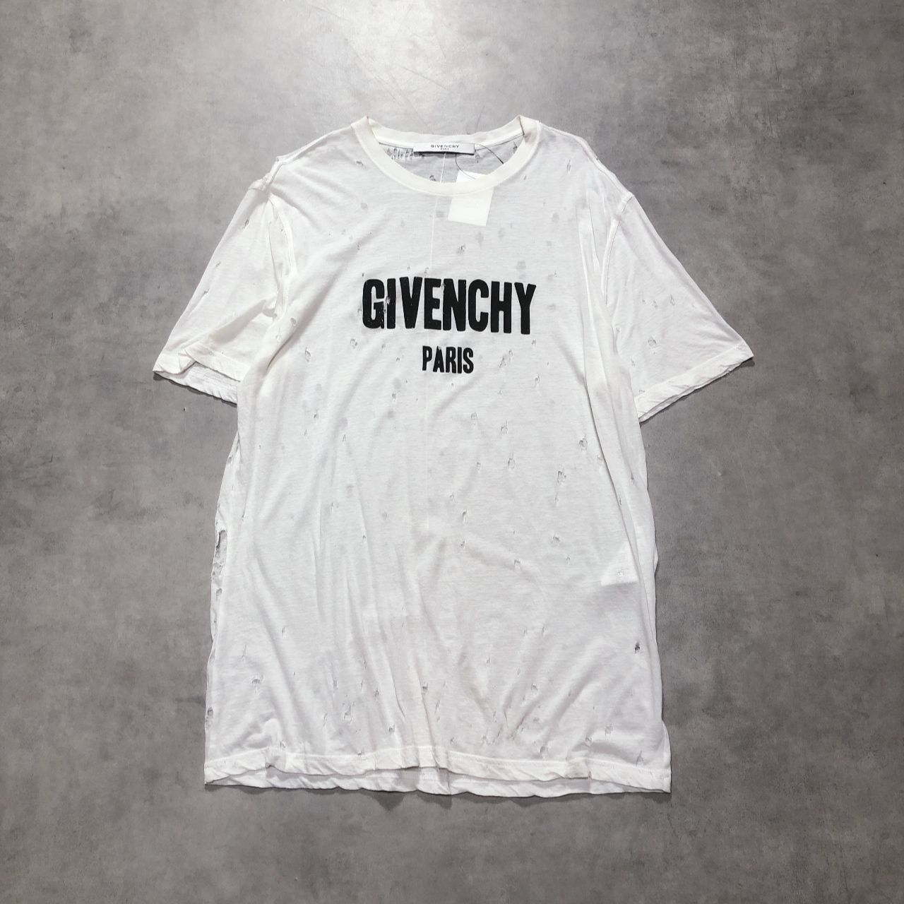 GQ6147◇GIVENCHY : デストロイTシャツ◇XS◇白 ジバンシィ ダメージ加工 半袖