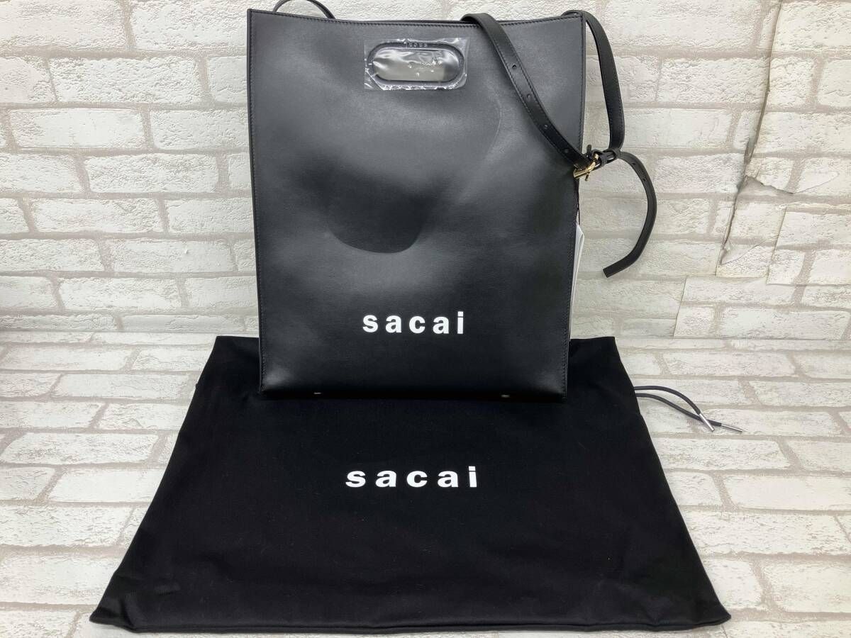 sacai New Shopper Bag OS S065-01 サカイ ニューショッパーバッグ ショルダーバッグ トートバッグ ブラック レザー ロゴ