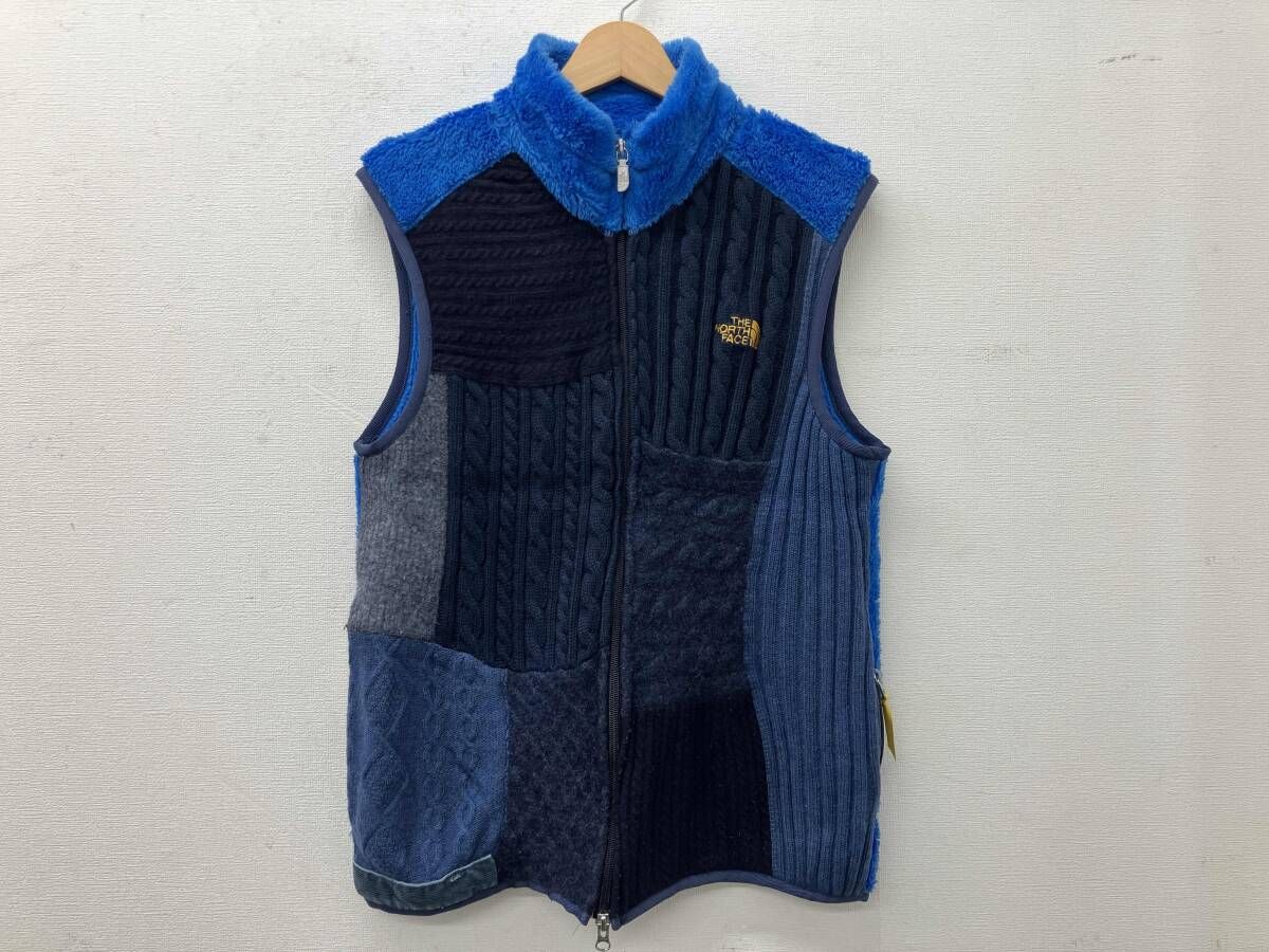 THE NORTH FACE PURPLE LABEL ザノースフェイス NA2977N ナナミカ パッチワーク フリース ベスト 切替 アウトドア サイズM ブルー