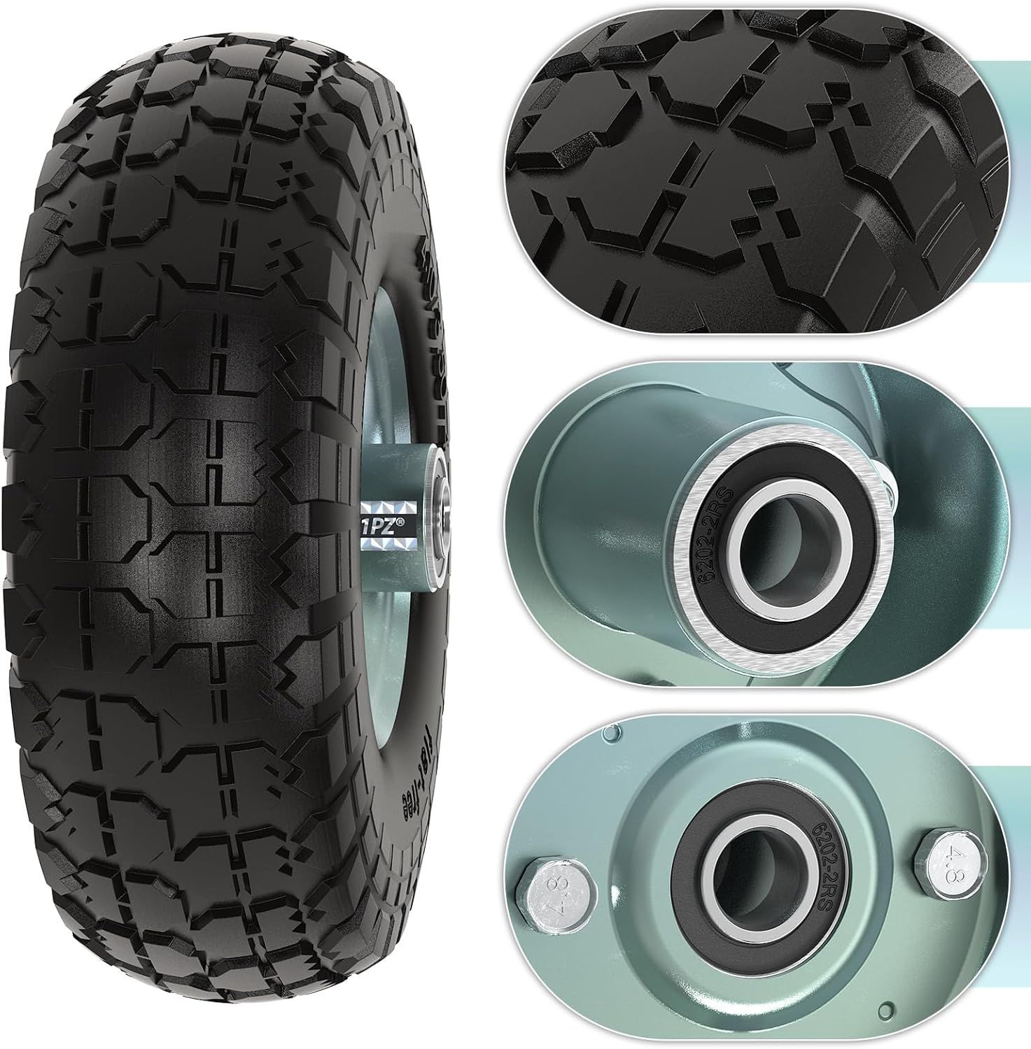 1PZ JP1-H4Z 2本セット 4.10/3.50-4 260 運搬車用ソリッドタイヤ 台車
