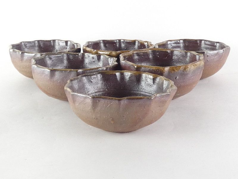 古美味】金重有邦 備前輪花小鉢 六客 茶道具 保証品 4WFh 【公式通販】
