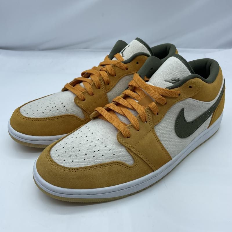 【中古】NIKE AIR JORDAN 1 LOW Light Curry/Medium Olive サイズ29cm DH6931-102 ナイキ イエロー カーキ[19]