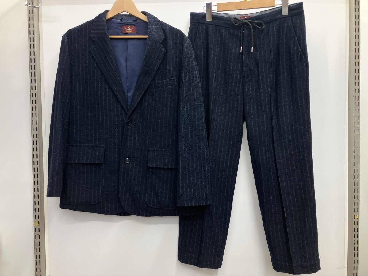 MELPLE メイプル テーラード セットアップ サイズS ダークネイビー 濃紺 アメカジ ストライプ柄 春秋冬 11,060円