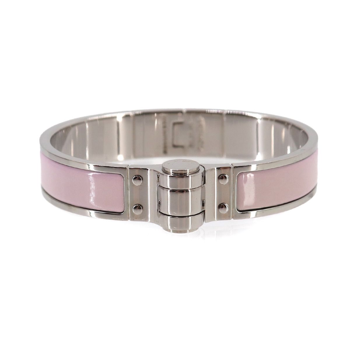 未使用 展示品 エルメス HERMES シャルニエール PM ブレスレット バングル シルバー ピンク Charniere PM Bracelet 90331364