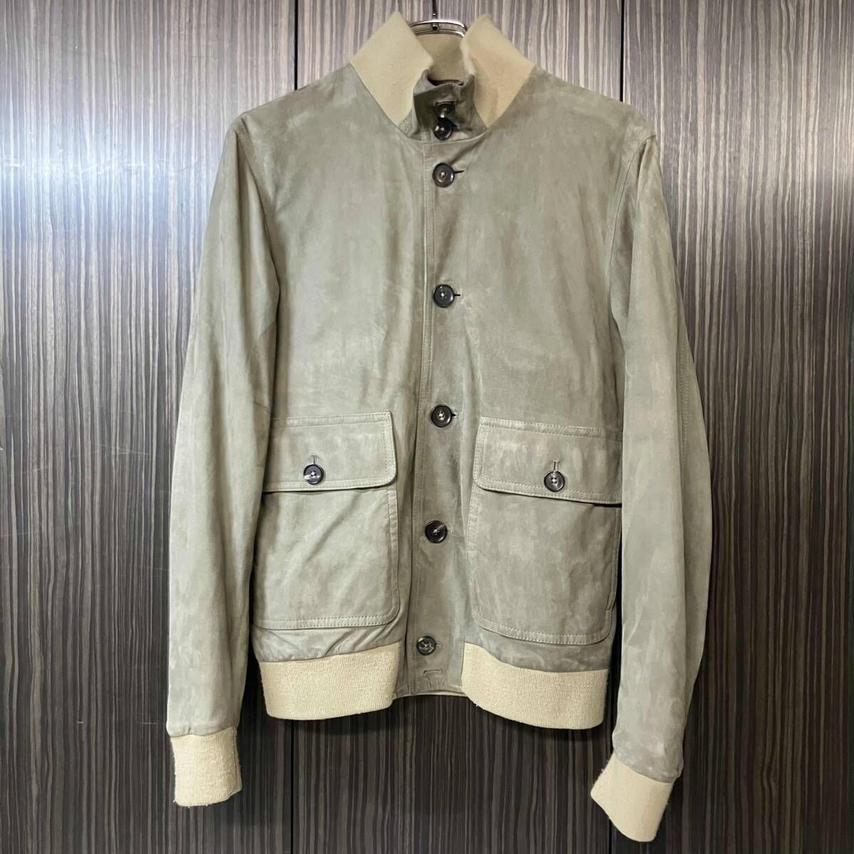 RING JACKET レザージャケット 59081S01U サイズ44 カーキ リングジャケット