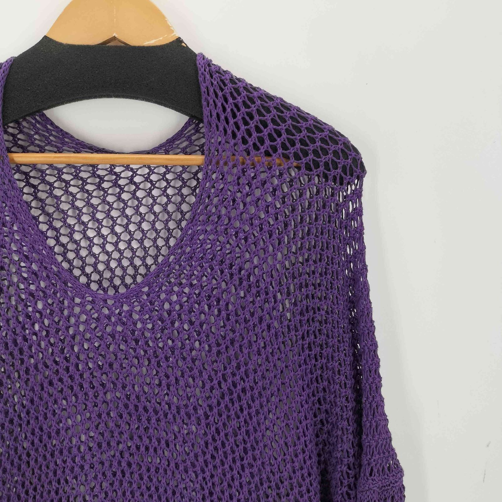 サルバム sulvam MESH ASYMMETRY KNIT メッシュアシンメトリーニット