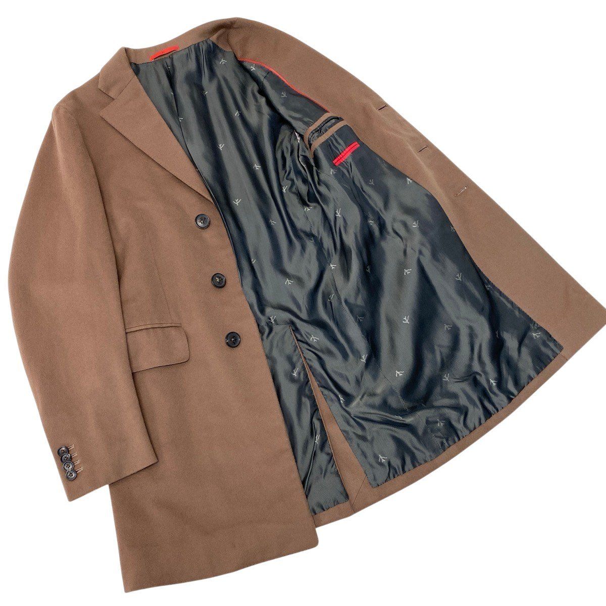 86g15《美品》 ISAIA イザイア 本切羽 ウールチェスターコート サイズ