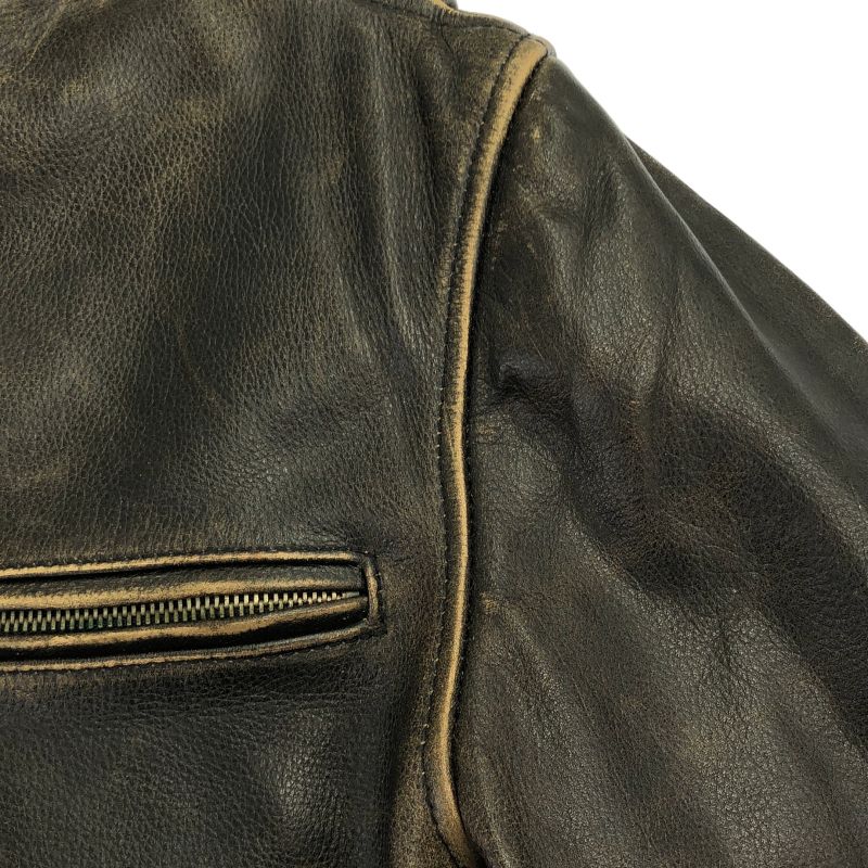 中古】RBC レザーシングルジャケット ブラウン サイズ36 アール