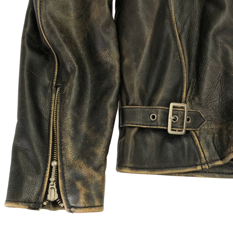 中古】RBC レザーシングルジャケット ブラウン サイズ36 アール