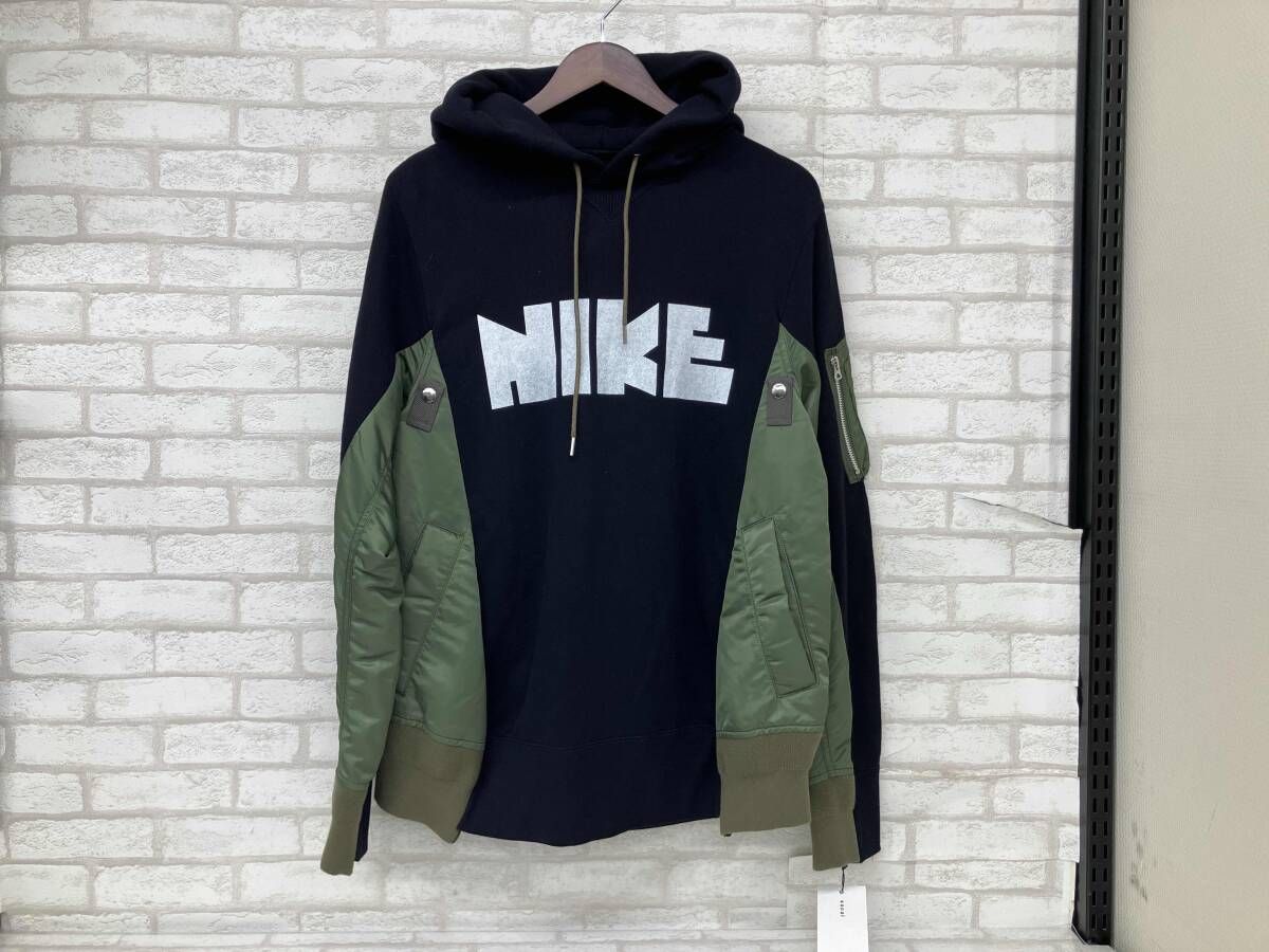 sacai × NIKE 18-02005M サカイ ナイキ MA-1 ドッキング パーカー フーディ ネイビー カーキ サイズ3 プルオーパー