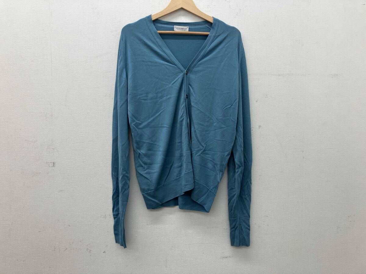 JOHN SMEDLEY ジョンスメドレー カーディガン イギリス製 サイズM ブルー 春 秋