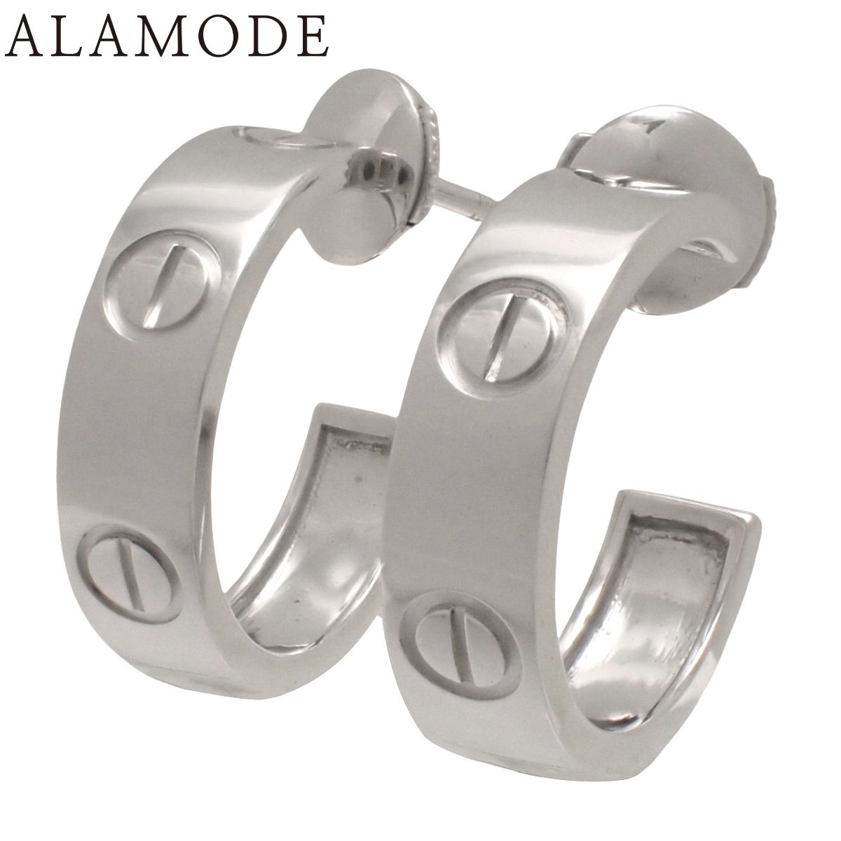 CARTIER(カルティエ) ラブコレクション LOVE ピアス ホワイトゴールド K18WG 9.0g ラブ ピアス フープ シルバー銀 レディース 40802197693【中古】【アラモード】