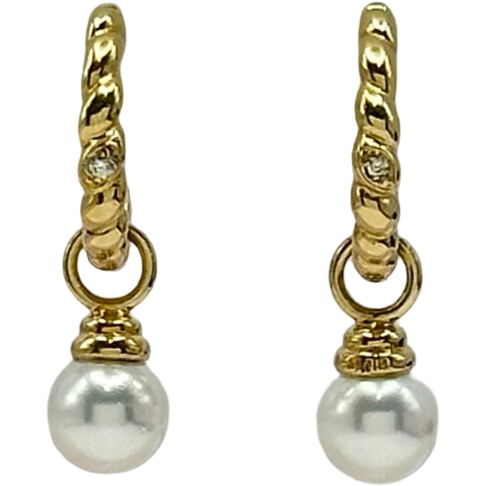 ミキモト MIKIMOTO フープイヤリング ゴールド K18 パール ジュエリー