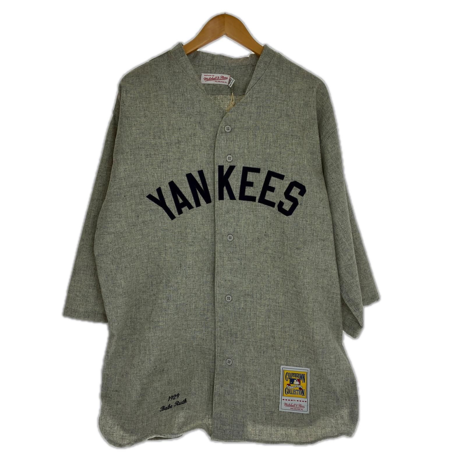 mitchell ness シャツ ベースボールシャツ SIZE XL 古着 グレー