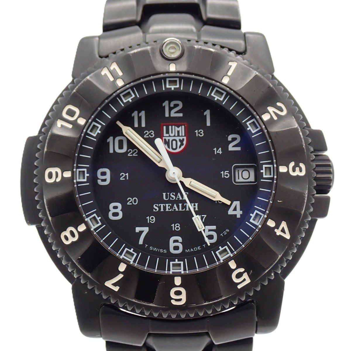 【ベルト訳あり品】LUMINOX ルミノックス F-117 ナイトホーク クォーツ メンズ 腕時計 ブラック 純正SSベルト 3400【いおき質店】
