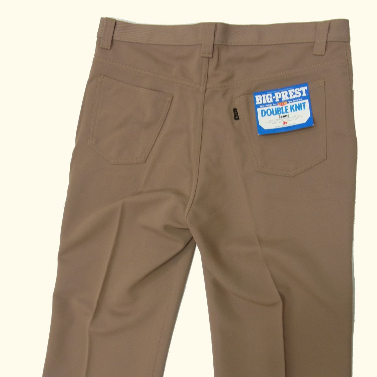 未使用品 デッドストック 70s☆BIG JOHN ビッグジョン フラッシャー付き フレアパンツ ビッグプレスト W36 ダブルニット メンズ