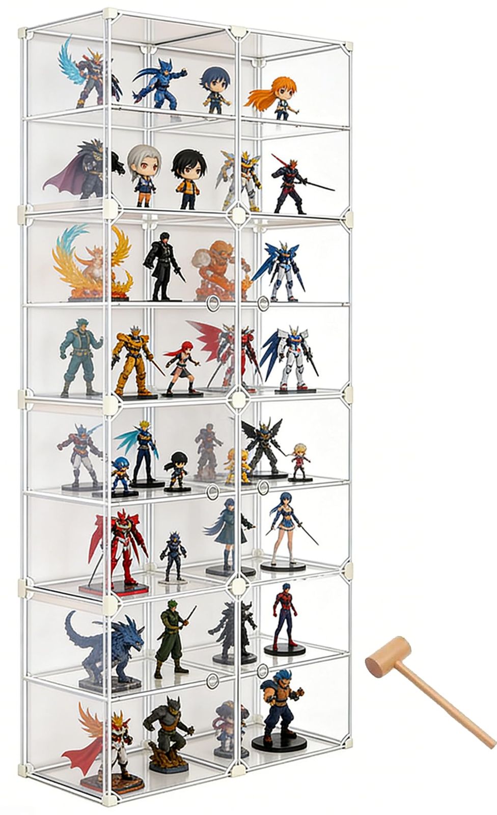 コレクションケース フィギュアケース 2 列 8 段 磁気ドア 幅 62× 奥行 32× 高さ 162.3cm