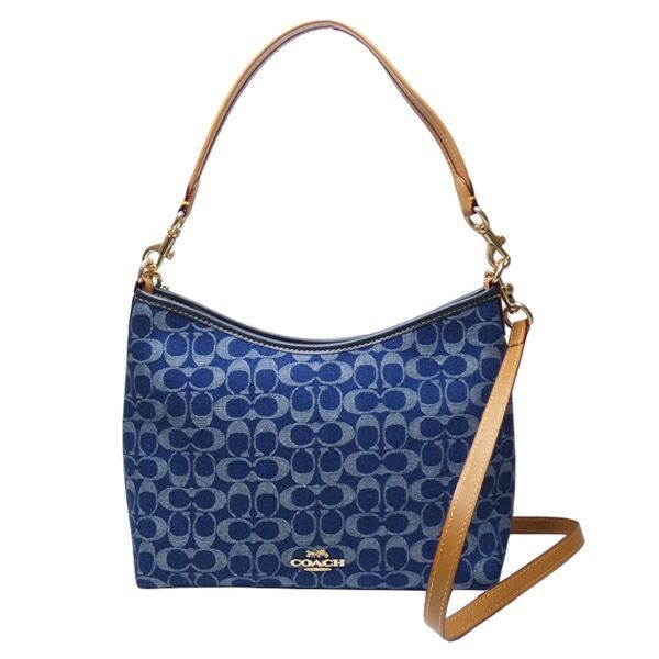 【中古Ａ】コーチ　COACH　キャンバス/レザー　シグネチャー　２ＷＡＹ　ショルダーバッグ　ローレル　ＣＹ７０２　ブルー　デニム