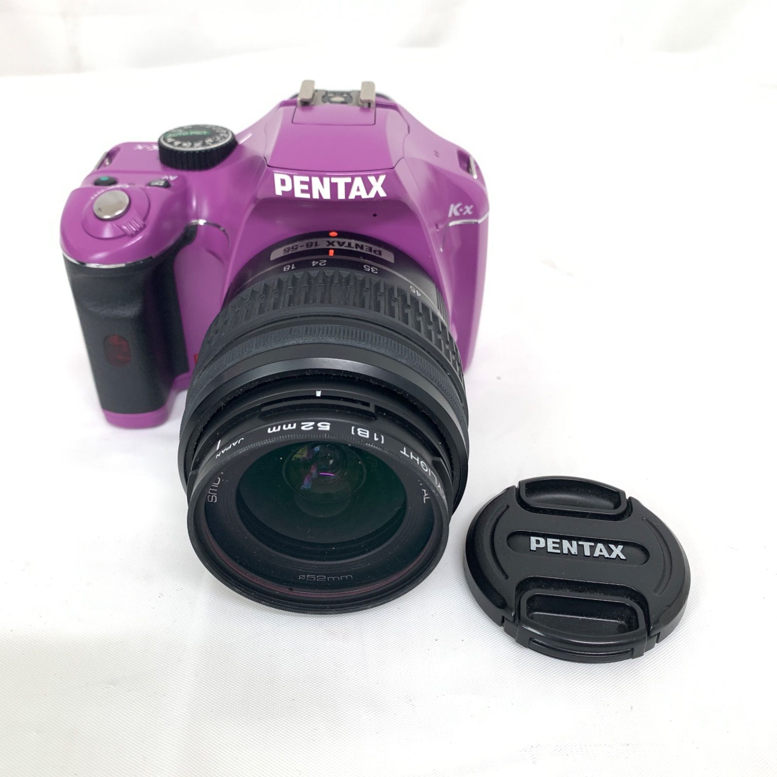 PENTAX k-x 望遠レンズ、バッグのセット 中古】PENTAX ペンタックス K-X パープル レンズ/かばんセット M80715