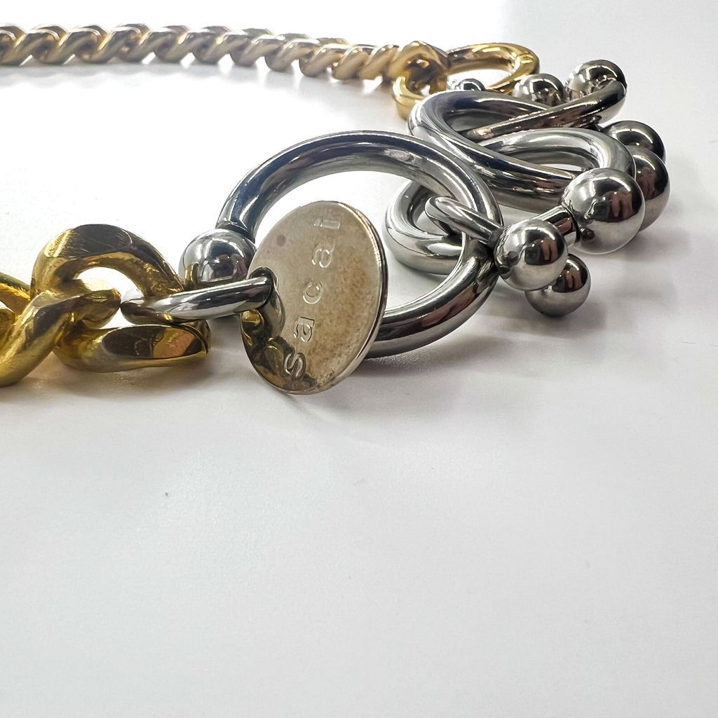 sacai サカイ ゴールド シルバー チェーン ピアスネックレス sacai ボディピアス ネックレス Body Pierce Necklace メタルチェーン