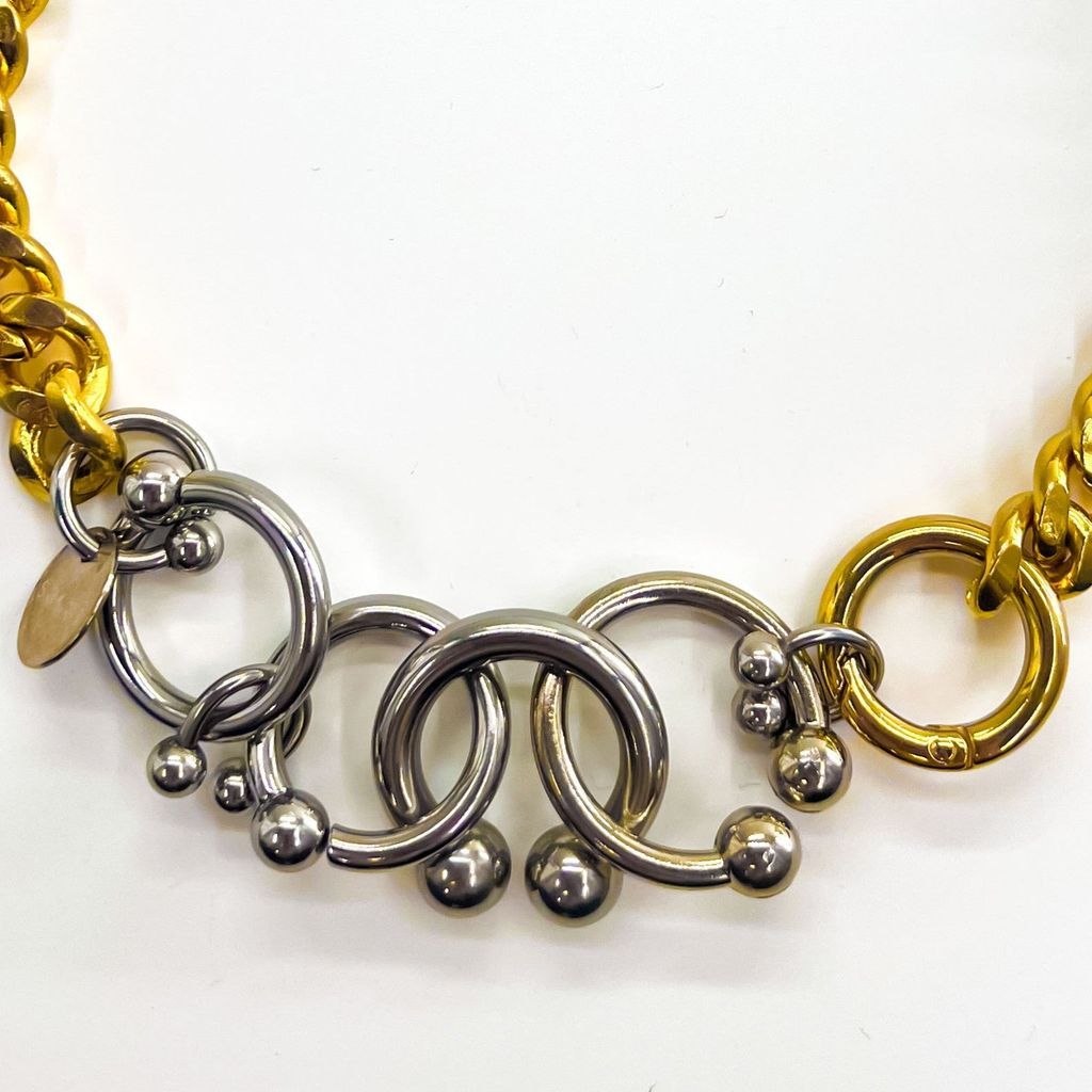 sacai サカイ ゴールド シルバー チェーン ピアスネックレス sacai ボディピアス ネックレス Body Pierce Necklace メタルチェーン