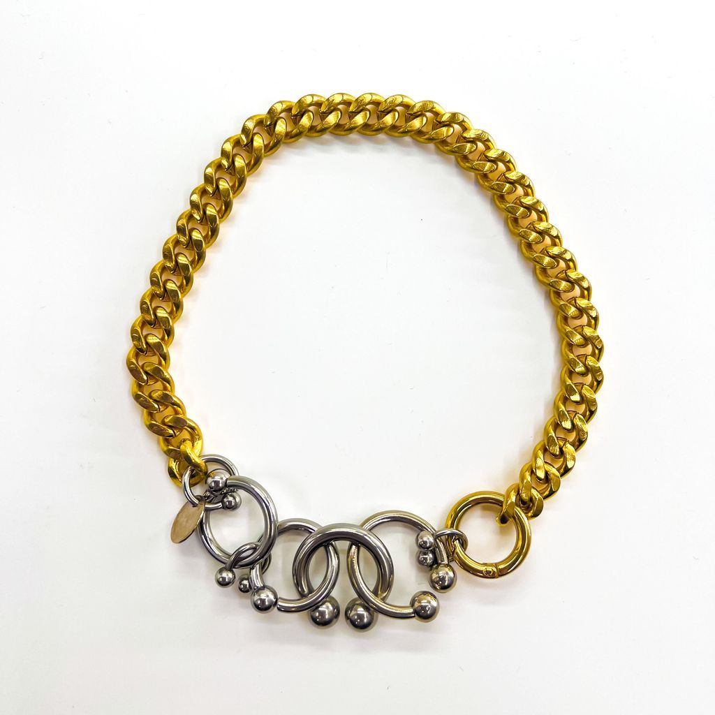 sacai サカイ ゴールド シルバー チェーン ピアスネックレス sacai ボディピアス ネックレス Body Pierce Necklace メタルチェーン