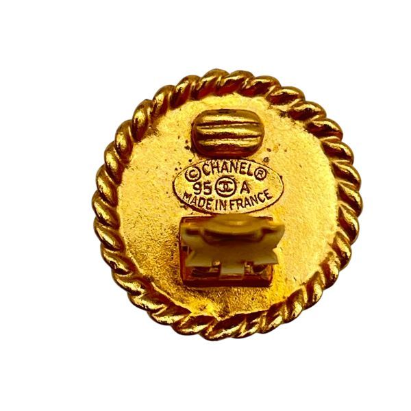 ● シャネル CHANEL イヤリング ココマーク ゴールド金具 vintage アクセサリー 黒 ゴールド色 レディース 6V793