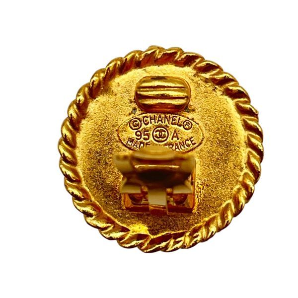 ● シャネル CHANEL イヤリング ココマーク ゴールド金具 vintage アクセサリー 黒 ゴールド色 レディース 6V793