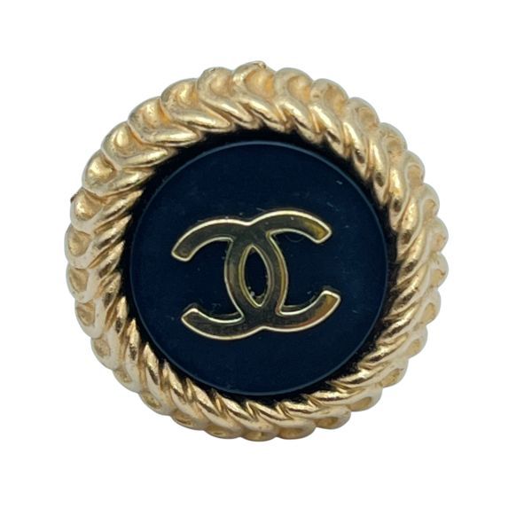 ● シャネル CHANEL イヤリング ココマーク ゴールド金具 vintage アクセサリー 黒 ゴールド色 レディース 6V793