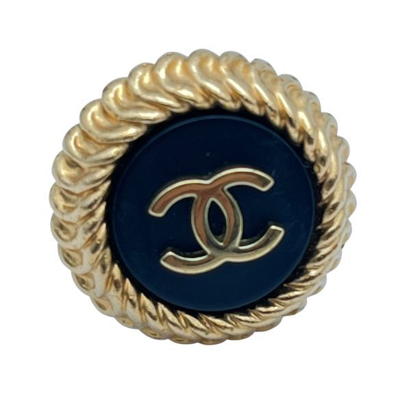 ● シャネル CHANEL イヤリング ココマーク ゴールド金具 vintage アクセサリー 黒 ゴールド色 レディース 6V793