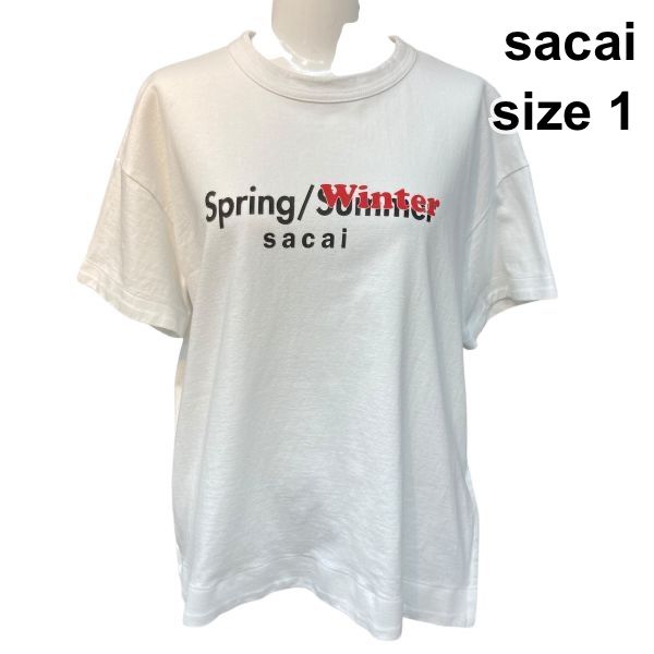 □ サカイ sacai カットソー Tシャツ 半袖 クルーネック 両サイド