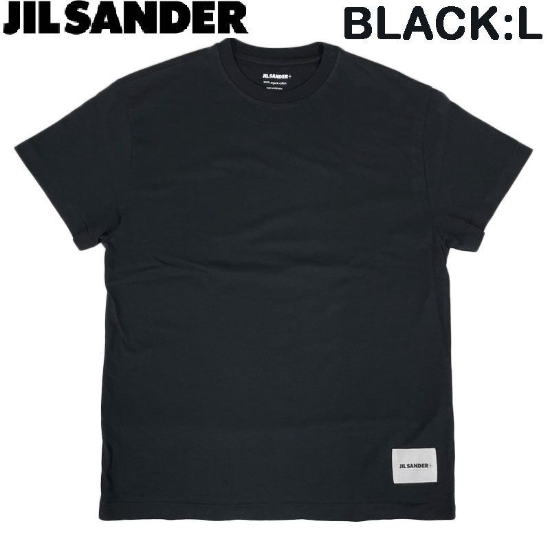 【中古】JIL SANDER+ ジルサンダー プラス 半袖Tシャツ L ブラック 黒 J47GC0001 J45048 コットン クルーネック ユニセックス 7,000円