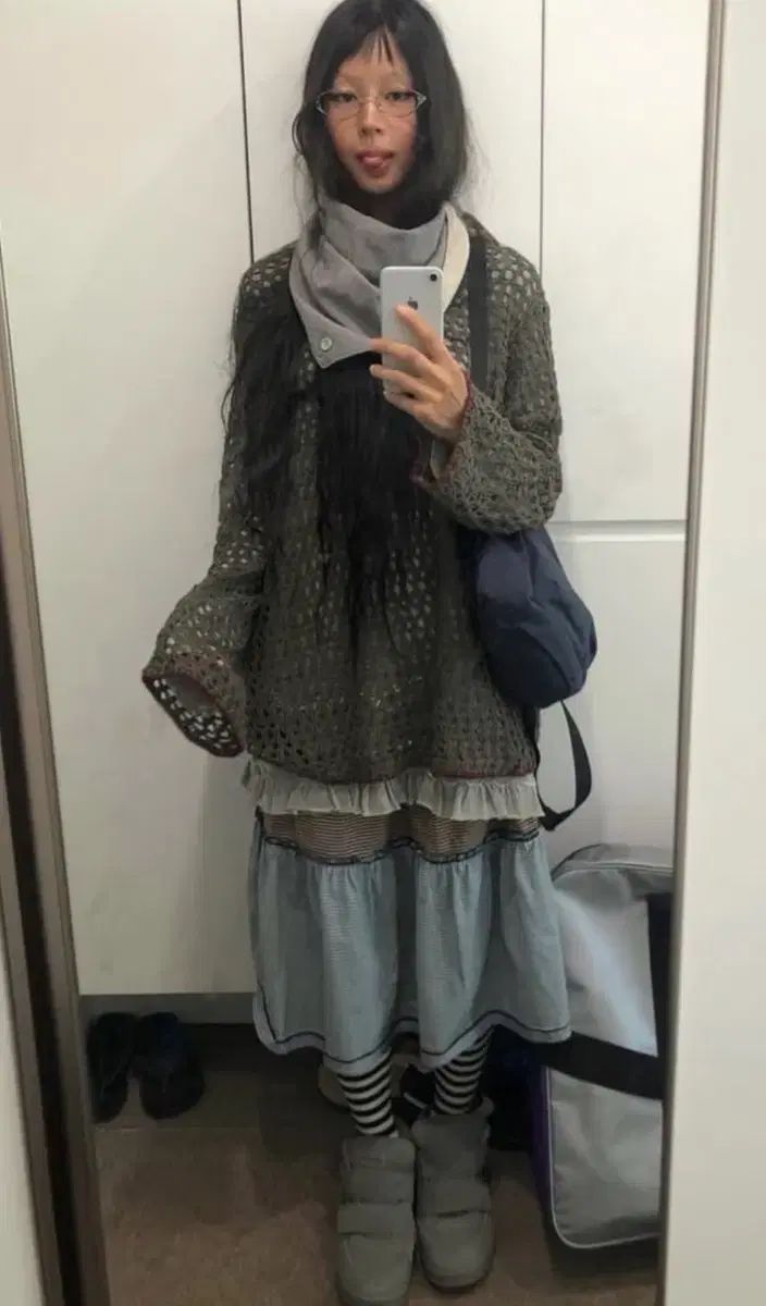 ISSEY MIYAKE イッセイミヤケ ストライプ スカート パープル