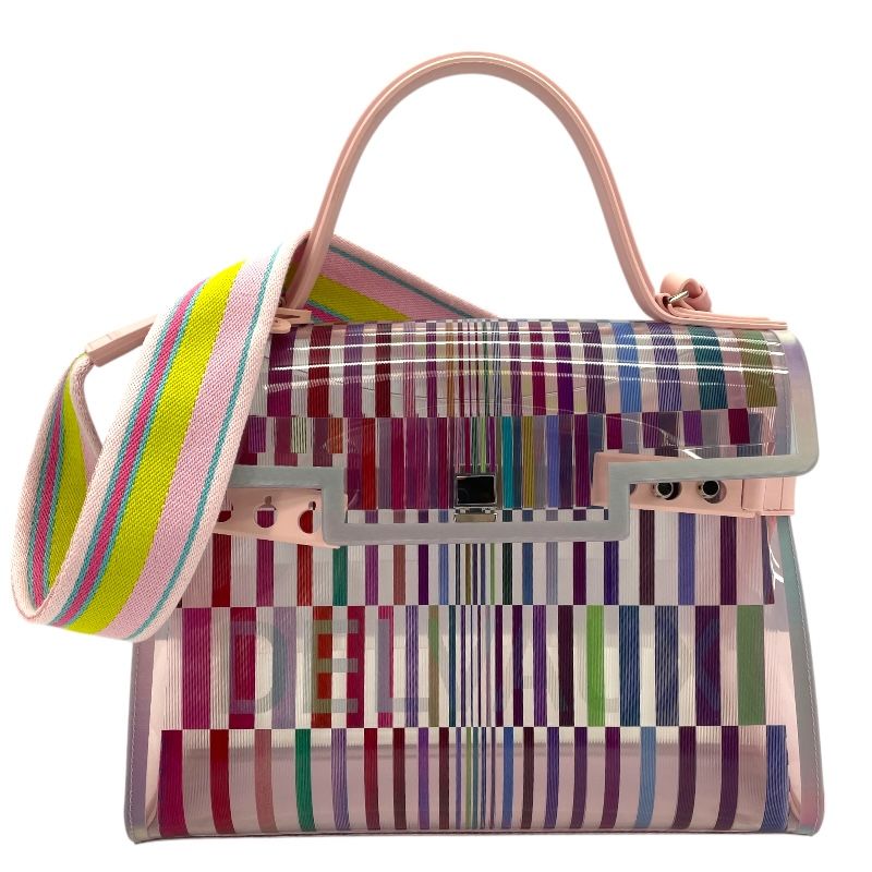 デルヴォー DELVAUX タンペートGM アイキャッチャー ピンク/マルチカラー ビニール レディース ハンドバッグ
