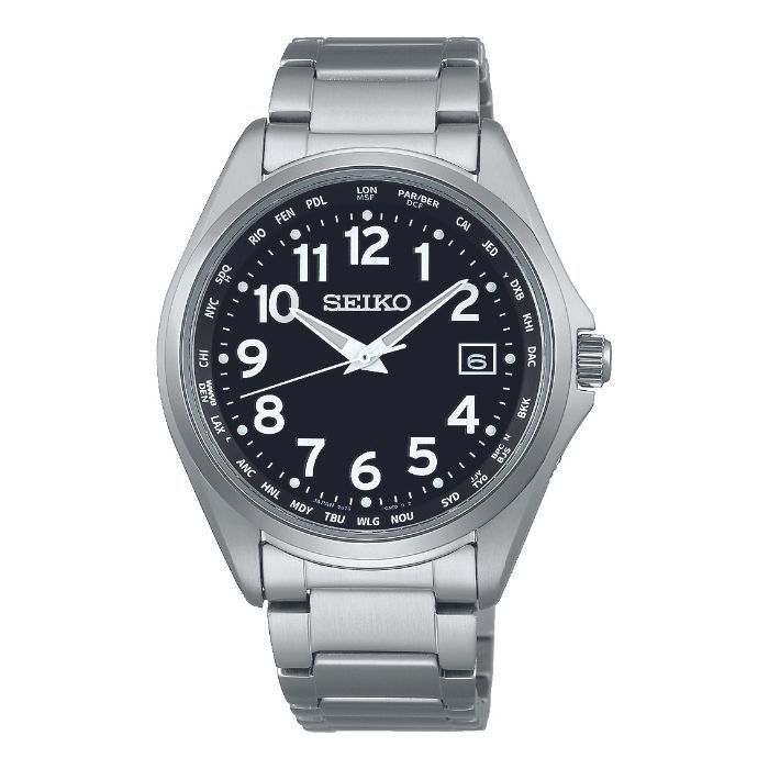 【稼働品】SEIKO セイコー 電波ソーラー ワールドタイム チタン SEIKO セイコー セレクション SBTM329 メンズ 腕時計 ソーラー電波