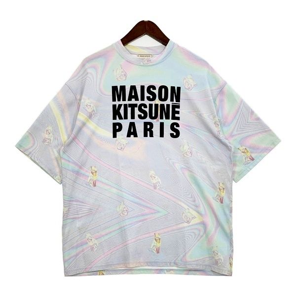 MAISON KITSUNE メゾンキツネ Tシャツ カットソー 半袖 OVERSIZED TEE-SHIRT 総柄 EU00101KJ0040 メンズ Sサイズ トップス DM19818■ 7,387円