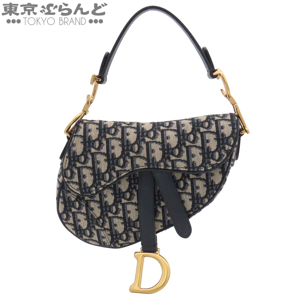 ディオール Dior サドルバッグ ミニ M0456CTZQ ベージュxネイビー オブリーク ハンドバッグ レディース 101883586