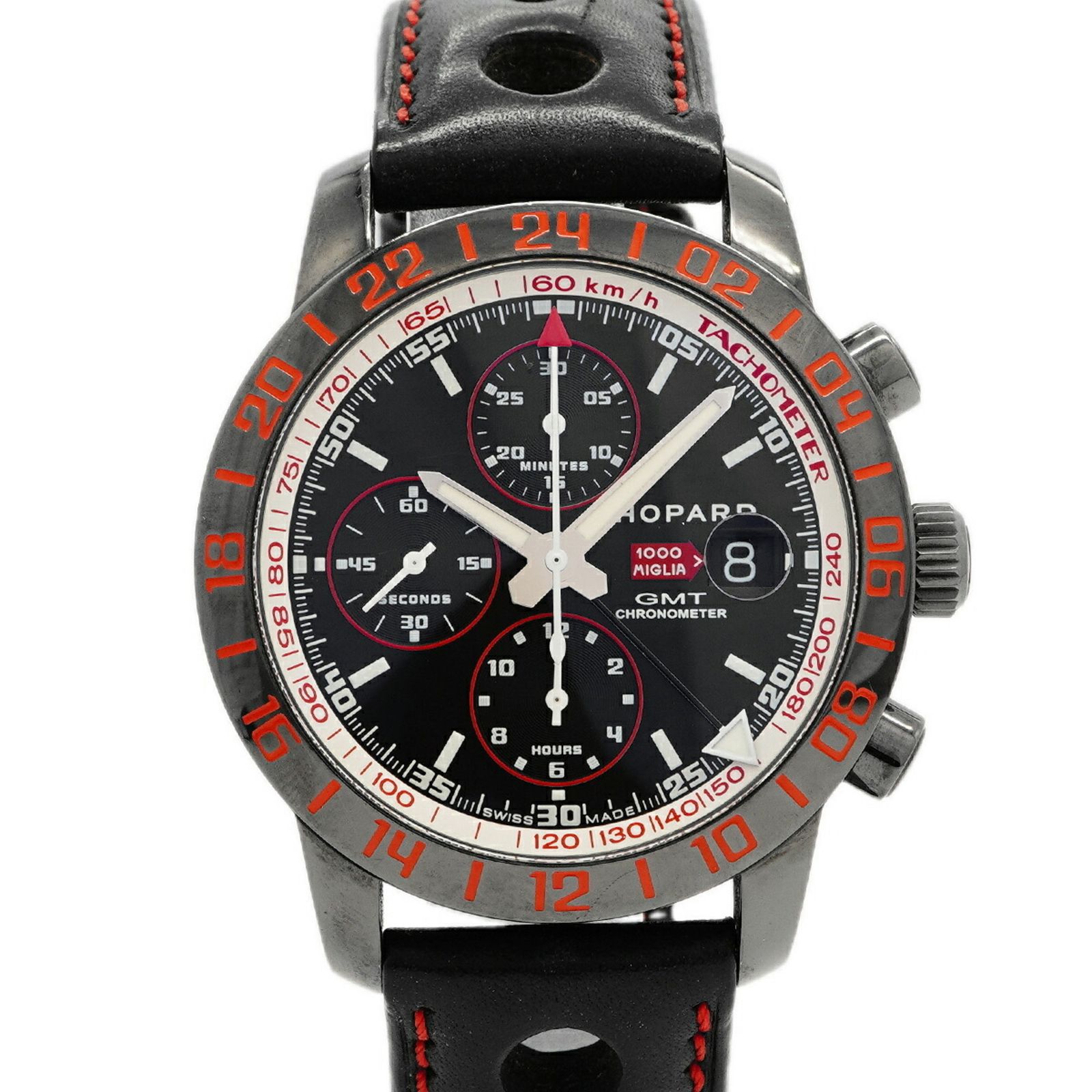 ショパール ミッレミリア GMT スピードブラック2 16 8992 黒文字盤腕時計 メンズ