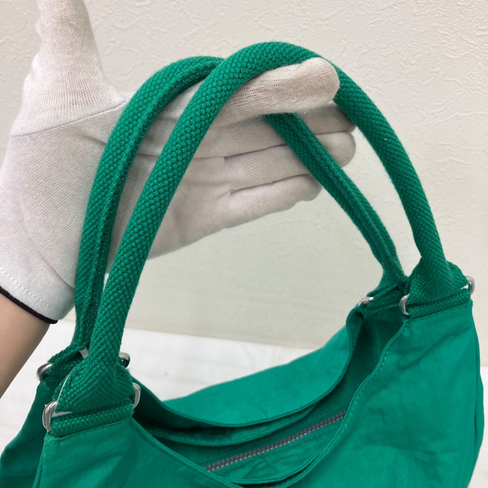 5601 Kipling キプリング トートバッグ グリーン 緑 チャーム付き 