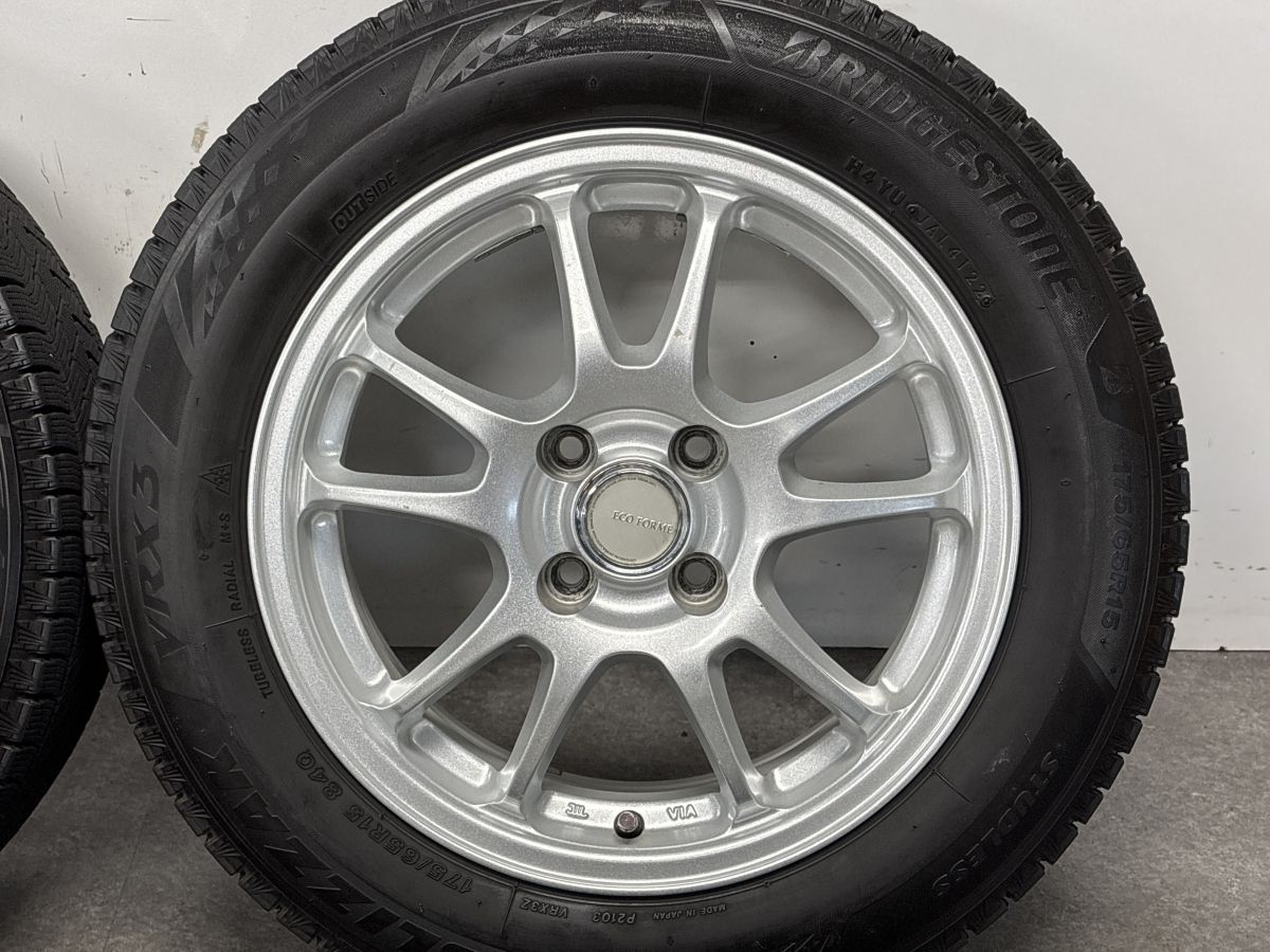 バリ溝 スタッドレス】エコフォルム 15in 6J +45 PCD100 ブリヂストン