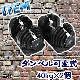 #2599 ダンベル 可変式 ライトグレー 40kg 2個 総重量80kg 多機能 5~40kg 17段階調節 分かりやすいキロ表示 安全設計 省スペース 収納可能 ※一部地域離島別途配送料有