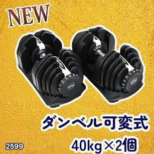 #2599 ダンベル 可変式 ライトグレー 40kg 2個 総重量80kg 多機能 5~40kg 17段階調節 分かりやすいキロ表示 安全設計 省スペース 収納可能 ※一部地域離島別途配送料有
