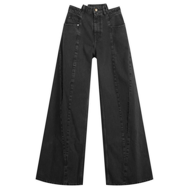 マルタンマルジェラ レディース ボトムス デニムパンツ ジーンズ Maison Margiela Step Waist 5 Pocket Jeans Medium Black Stone ブラック