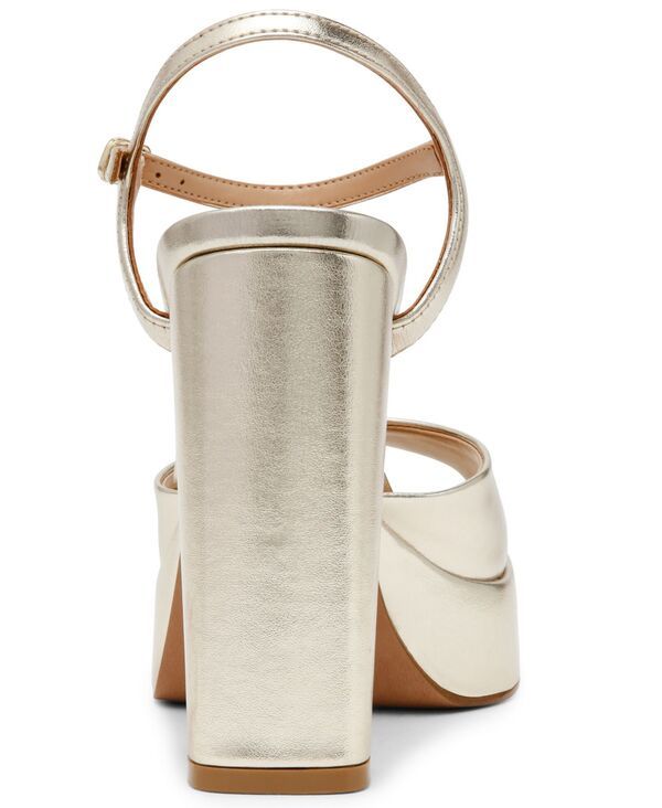 スティーブ マデン レディース シューズ サンダル プラットフォーム Steve Madden Womens Liandra Platform Dress Sandals Gold Metallic