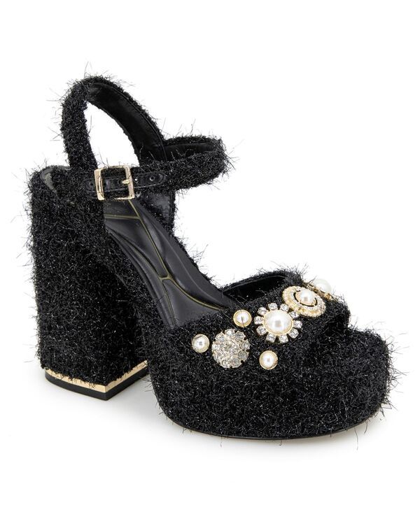 ケネスコール レディース シューズ サンダル Kenneth Cole New York Womens Dolly Charms Dress Sandals Black Tinsel ブラック